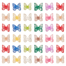 3D Resin Cabochons, with Glitter Powder, Butterfly, Mixed Color, 6.5x7x3.5mm, Total 200pcs/box