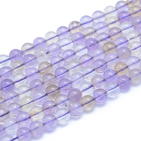 ARRICRAFT Natural Ametrine Beads Strands, Round, 6~6.5mm, Hole: 0.8mm, about 66pcs/strand, 15.35 inches(39cm)