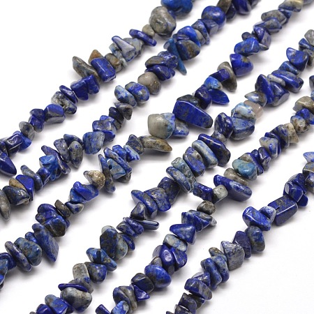 SUNNYCLUE Natural Lapis Lazuli Chip Beads, 5~8x5~8mm, Hole: 1mm, about 400pcs/box