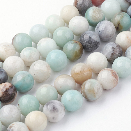 Arricraft Natural Amazonite Bead Strands, Round, 10~10.5mm, Hole: 1.5mm, about 38pcs/strand, 15.3 inches(39cm)