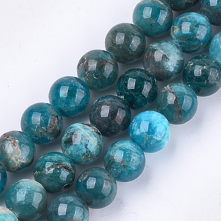 ARRICRAFT Natural Apatite Beads Strands, Grade AB, Round, 10mm, Hole: 1mm, about 38~39pcs/strand, 15.3 inches