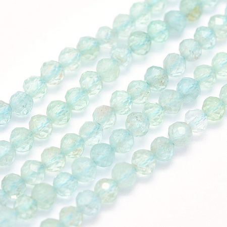 ARRICRAFT Natural Apatite Beads Strands, Round, Faceted, 2.5mm, Hole: 0.5mm, about 164pcs/strand, 15.3 inches(39cm)