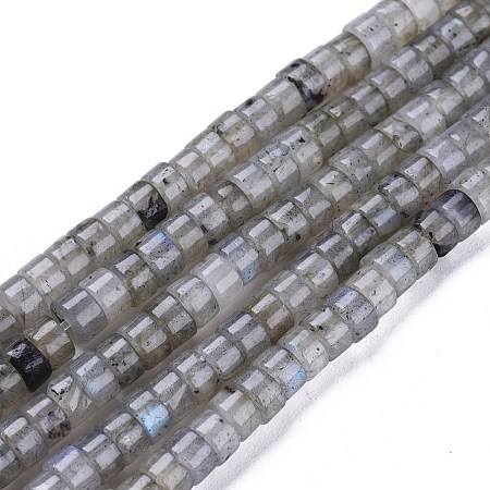 ARRICRAFT Natural Labradorite Beads Strands, Heishi Beads, Flat Round/Disc, 4x2mm, Hole: 0.6mm, about 149~171pcs/Strand, 15.35 inches~15.55 inches(39~39.5cm)
