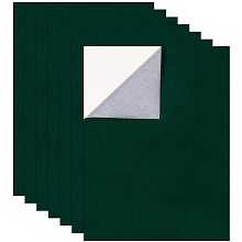 BENECREAT 12PCS 11.5" x 15.5" Self-Adhesive Velvet Fabric (DarkGreen) A3 Sticky Back Adhesive Sheet, Durable and Water Resistant, Multi-Purpose, Ideal for Art and Craft Making