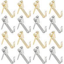 AHANDMAKER Iron Wall Hooks, Photo Frame Hooks, Wall Decorations Ornaments, Platinum & Golden, 25.3x5x0.5mm, Hole: 4x2mm; 2 colors, 20pcs/color, 40pcs; screw: 25mm, Pin: 1mm, 2 colors, 20pcs/color, 40pcs, 80pcs/box