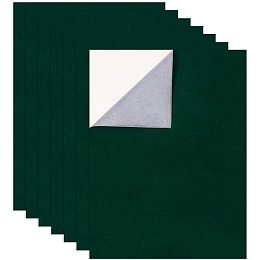 BENECREAT 12PCS 11.5" x 15.5" Self-Adhesive Velvet Fabric (DarkGreen) A3 Sticky Back Adhesive Sheet, Durable and Water Resistant, Multi-Purpose, Ideal for Art and Craft Making