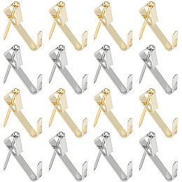 AHANDMAKER Iron Wall Hooks, Photo Frame Hooks, Wall Decorations Ornaments, Platinum & Golden, 25.3x5x0.5mm, Hole: 4x2mm; 2 colors, 20pcs/color, 40pcs; screw: 25mm, Pin: 1mm, 2 colors, 20pcs/color, 40pcs, 80pcs/box