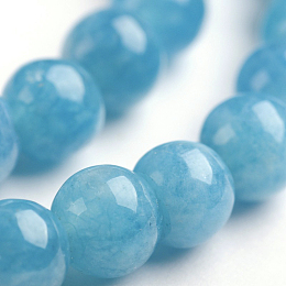 ARRICRAFT Natural Gemstone Beads Strands, Dyed, Imitation Aquamarine, Round, 6mm, Hole: 1mm, about 63pcs/strand, 14.9 inches