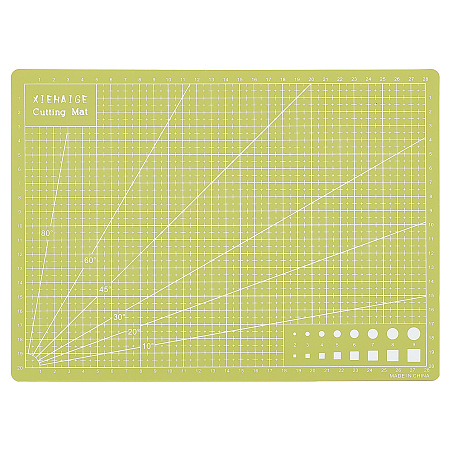 Gorgecraft PVC Cutting Mat Pad, for Desktop Fine Manual Work Leather Craft Sewing DIY Punch Board, Green, 300x220x3mm