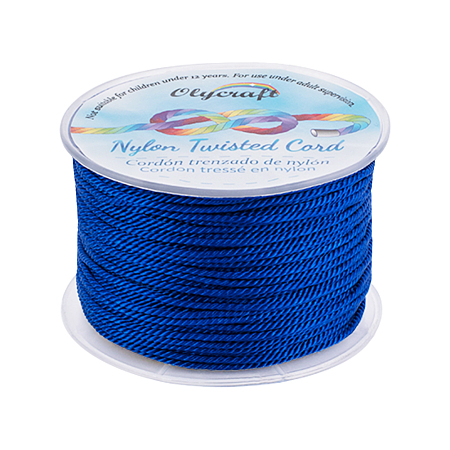 Olycraft Nylon Threads, Milan Cords/Twisted Cords, Blue, 1.5~2mm; about 50m/roll