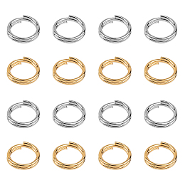 UNICRAFTALE 304 Stainless Steel Split Rings, Golden & Stainless Steel Color, 5x1mm; Inner Diameter: 3.8mm; Single Wire: 0.5mm; 2 colors, 100pcs/color, 200pcs