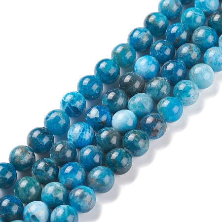 ARRICRAFT Natural Apatite Beads Strands, Round, 8mm, Hole: 1mm, about 49pcs/strand, 15.5 inches(39.5cm)