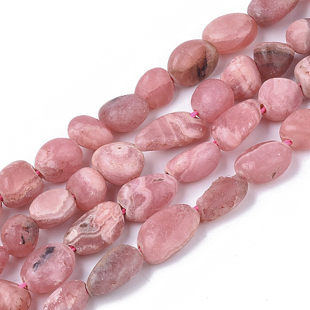 ARRICRAFT Natural Argentina Rhodochrosite Beads Strands, Nuggets, 5~12x5~8x2.5~7mm, Hole: 0.6mm, about 48~58pcs/strand, 15.94 inches(40.5cm)