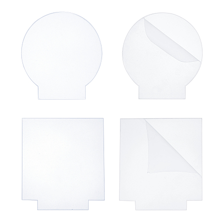 Acrylic Transparent Pressure Plate, Rectangle & Bulb, Clear, 4pcs/set