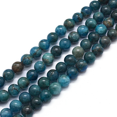 ARRICRAFT Natural Apatite Beads Strands, Round, 8mm, Hole: 0.8mm, about 50pcs/strand, 15.7 inches(40cm)