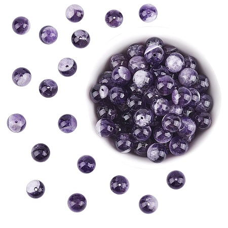 ARRICRAFT Natural Amethyst Beads Strands, Round, 8mm, Hole: 1.2mm; about 47~50pcs/strand, 15 inch(38~39cm), 2strands/box