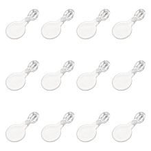 CHGCRAFT Transparent AS Plastic Pendant Blanks, Hair Findings, for DIY Hair Tie Accessories, Flat Round, Clear, 16x8x5.5mm, hole: 2mm; about 2000pcs/bag