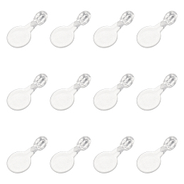 CHGCRAFT Transparent AS Plastic Pendant Blanks, Hair Findings, for DIY Hair Tie Accessories, Flat Round, Clear, 16x8x5.5mm, hole: 2mm; about 2000pcs/bag