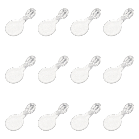 CHGCRAFT Transparent AS Plastic Pendant Blanks, Hair Findings, for DIY Hair Tie Accessories, Flat Round, Clear, 16x8x5.5mm, hole: 2mm; about 2000pcs/bag