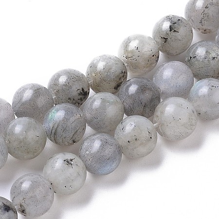 ARRICRAFT Natural Labradorite Beads Strands, Round, 6mm, Hole: 1.2mm, about 65pcs/strand, 15.16 inches(38.5cm)