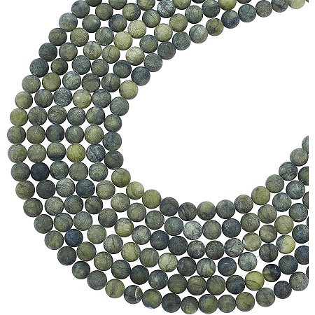 ARRICRAFT Round Frosted Natural TaiWan Jade Beads Strands, 8mm, Hole: 1mm; about 48pcs/Strand, 15.5 inches(39.5cm); 6strands/box