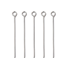 ARRICRAFT 100pcs 30mm Stainless Steel Eye Pins Jewelry Findings, Metal Jewelry Fittings, Pin: 0.6mm, Hole: 2mm