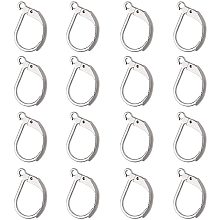 304 Stainless Steel Leverback Earring Findings, with Loop, Stainless Steel Color, 15x10x1.5mm, Hole: 1.5mm, 100pcs/box