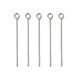 ARRICRAFT 100pcs 30mm Stainless Steel Eye Pins Jewelry Findings, Metal Jewelry Fittings, Pin: 0.6mm, Hole: 2mm