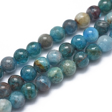 ARRICRAFT Natural Apatite Beads Strands, Grade AB, Round, 4mm, Hole: 0.8mm, about 98pcs/strand, 14.9 inches(38cm)