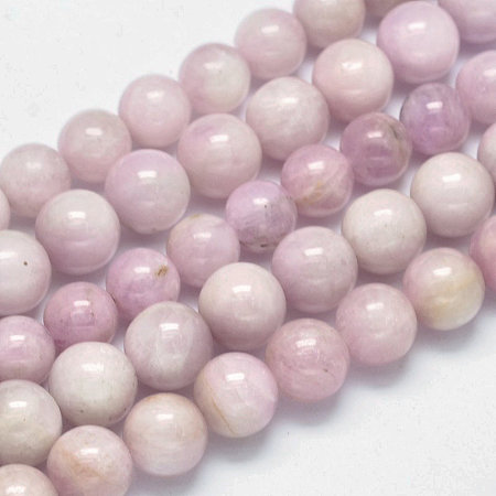 Arricraft Round Natural Kunzite Beads Strands, Spodumene Beads, Grade AB+, 10mm, Hole: 1mm, about 38pcs/strand, 15.5 inches
