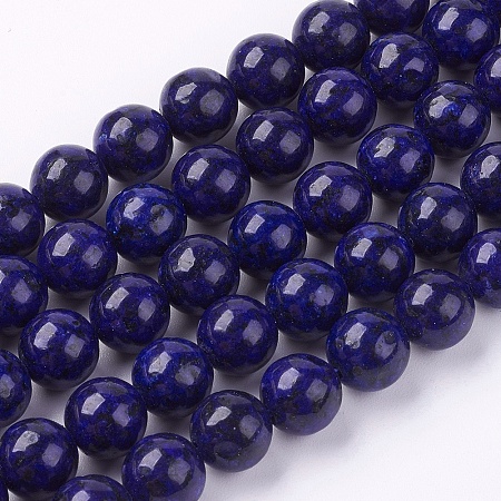 Arricraft Dyed Natural Lapis Lazuli Bead Strands, Round, 8~9mm, Hole: 1mm, about 46pcs/strand, 15.3 inches