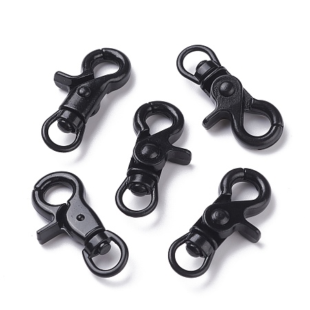 ARRICRAFT About 30 Pieces Brass Swivel Clasps Swivel LanyardsTrigger Snap Hooks Strap 42x21.5~22x8mm for Keychain, Key Rings, DIY Bags and Jewelry Findings Spray Paint Clasps Black