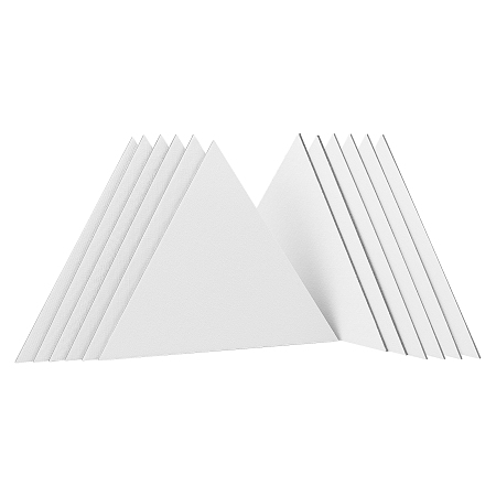 NBEADS Wood and Linen Painting Canvas Panels, Blank Drawing Boards, for Oil & Acrylic Painting, Triangle, White, 17.3x20x0.3cm