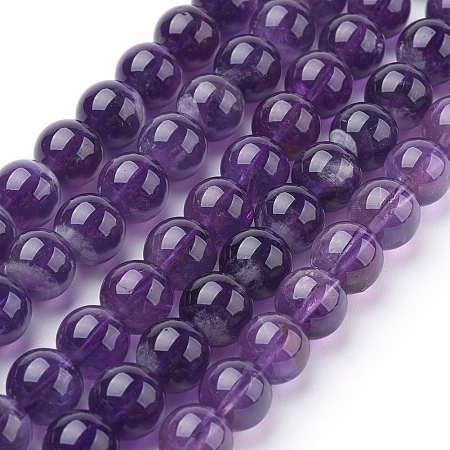 Arricraft Natural Amethyst Beads Strands, Round, Indigo, 8mm, Hole: 1mm, about 22~24pcs/strand, 7.6 inches
