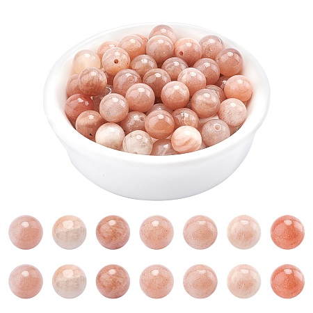 ARRICRAFT Round Natural Sunstone Beads Strands, 8mm, Hole: 1mm; about 47pcs/strand, 15.4 inches, 1strands/box