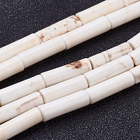 ARRICRAFT Natural Xinjiang Magnesite Beads Strands, Dyed, Column, White, 12~14x4mm, Hole: 1mm, about 30pcs/strands, 15.7 inches(40cm)