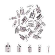 Unicraftale 304 Stainless Steel Folding Crimp Ends, Stainless Steel Color, 74x73x25mm, 250pcs/set