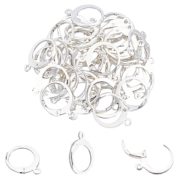 Unicraftale 304 Stainless Steel Leverback Earring Findings, with Loop, Stainless Steel Color, 14x12x2mm, Hole: 1.2mm; Pin: 0.8x1mm; 40pcs/box