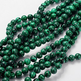 ARRICRAFT Gemstone Strands, Imitation Malachite, Round, Dyed, 8mm, Hole: 1mm, about 50pcs/strand, 15 inches