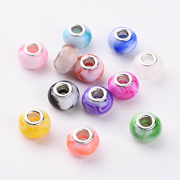 Large Hole Beads 13mm with 5mm Hole Euro Style Glass Beads - XA - Q