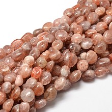 Arricraft Natural Sunstone Nuggets Beads Strands, 4~8x6~9x5~7mm, Hole: 1mm, about 15.3 inches~15.7 inches