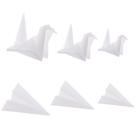 SUNNYCLUE DIY Crystal Epoxy Resin Material Filling, Origami Cranes/Paper Airplane, for Jewelry Making Crafts, with Transparent Disposable Resin Tube/Box, White, 6pcs/set