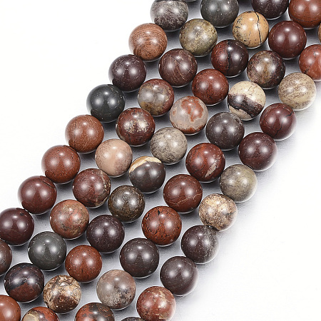ARRICRAFT Natural Red Jasper Round Bead Strands, Red Jasper, 8mm, Hole: 1mm, about 48pcs/strand, 15.1 inches