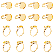 Adjustable Brass Ring Components, Golden, 17mm, 40pcs/box