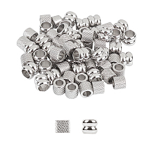 Unicraftale 304 Stainless Steel Beads, Column, Stainless Steel Color, 5x4.5mm, Hole: 3mm, 6x5mm, Hole: 4mm; 60pcs/box