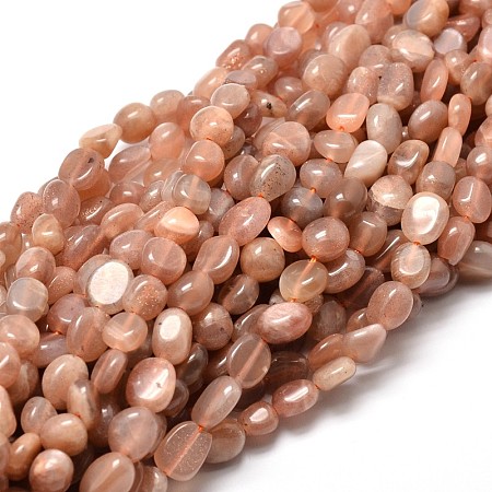 Arricraft Natural Sunstone Nuggets Beads Strands, 5~10x6~7x3~7mm, hole: 1mm, about 14.9 inches~15.7 inches