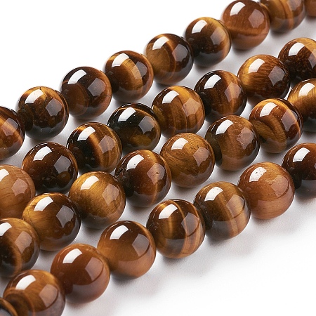 ARRICRAFT Gemstone Beads, Natural Tiger Eye, Grade AAA, Round, 8mm, Hole: 1mm, about 48pcs/strand