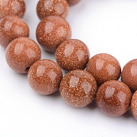 Arricraft Synthetic Goldstone Beads Strands, Round, 6~6.5mm, Hole: 1mm, about 63pcs/strand, 15.5 inches