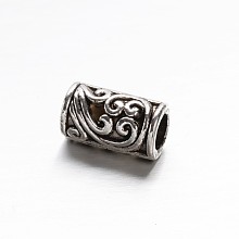 Honeyhandy Tibetan Style Zinc Alloy Column Beads, Antique Silver, 8.5x5mm, Hole: 3mm