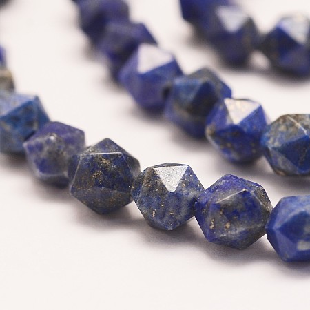 Arricraft Natural Lapis Lazuli Beads Strands, Star Cut Round Beads, Faceted, 5.5~6mm, Hole: 1mm, about 69pcs/strand, 15.16 inches(38.5cm)